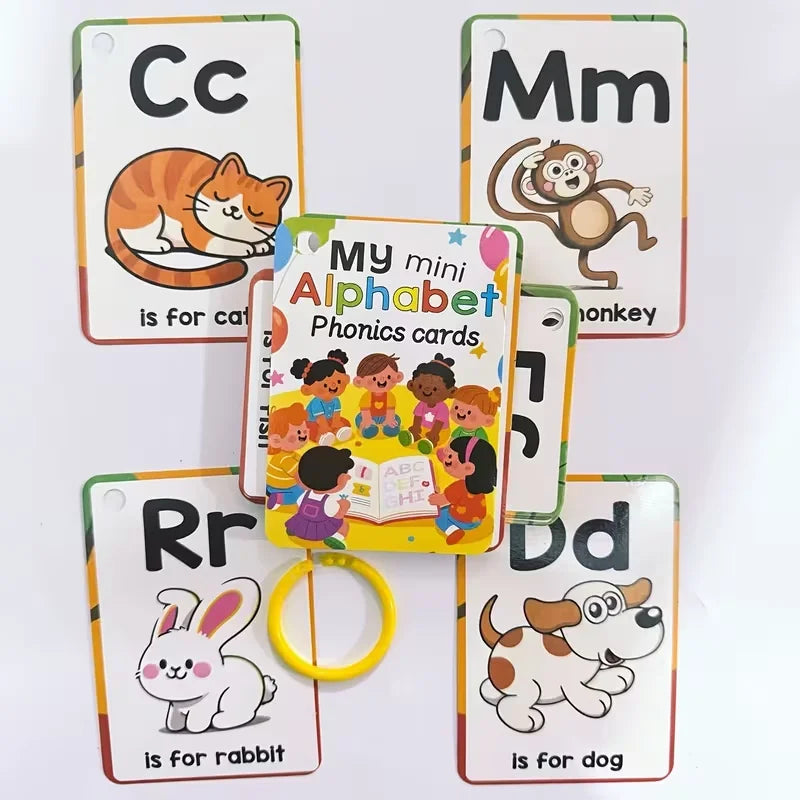 Alphabet Phonics Flash Cards Toddlers Kids English Letter Learning