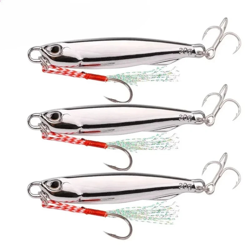 10-Pack Metal Jig Lures 20/30/40g – Saltwater Bass Fishing Metal Jig Lures Zpaxo