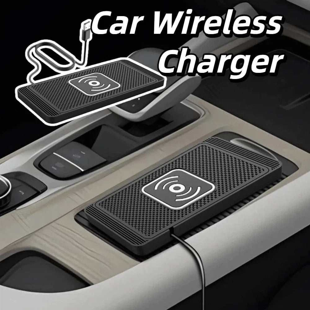 Fast Charging Car Wireless Charger Non-Slip Pad 15W Car Charging Pad Type-C USB Port Satable Wireless Car Charger Car Use Zpaxo