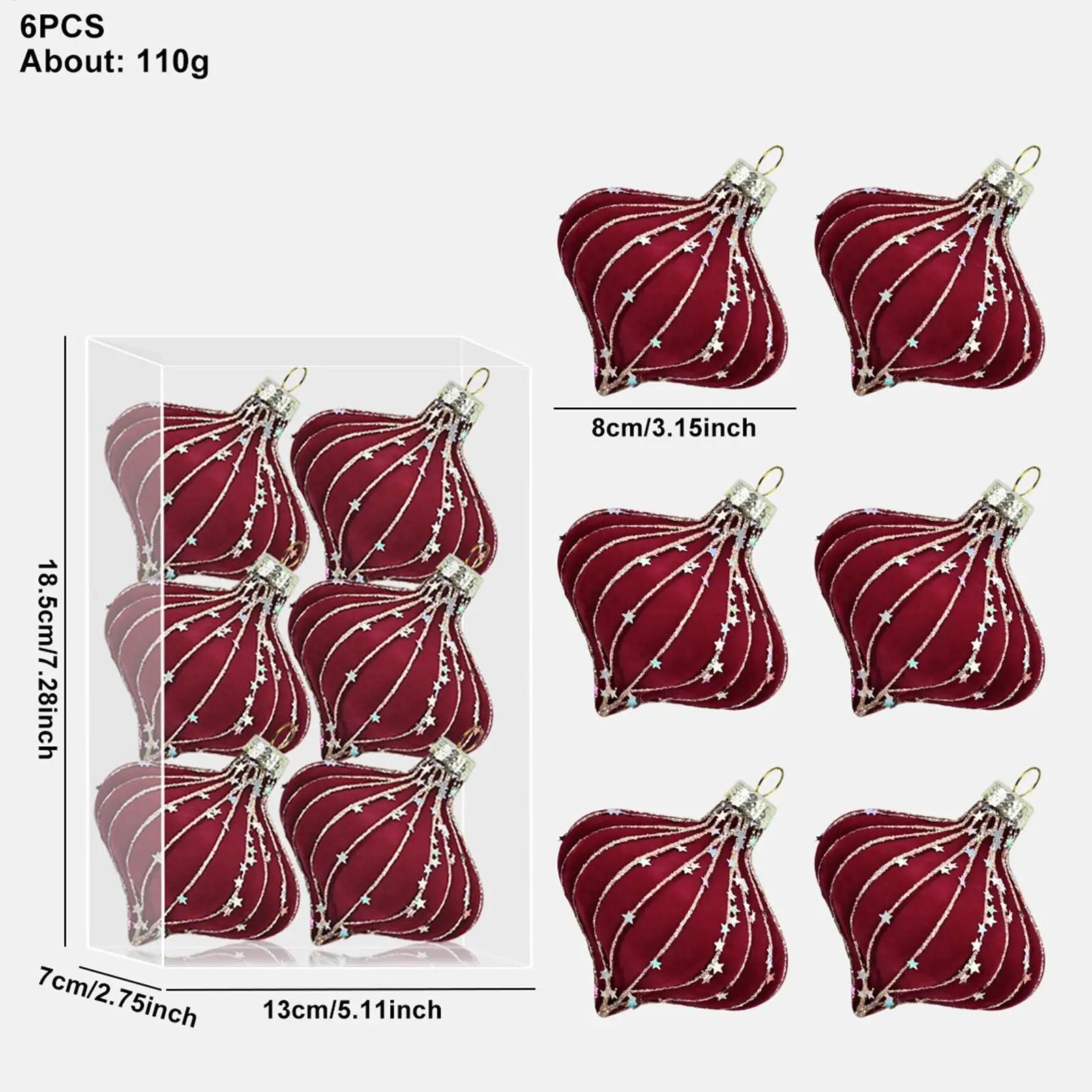 Velvet Christmas Balls Flocked Ornaments Glitter Hanging Pendants