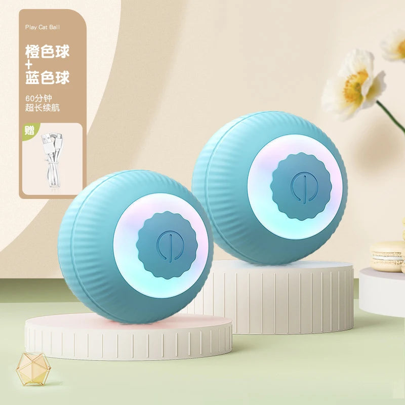 Interactive Cat Toys Automatic Rolling Ball Fake Tail Rechargeable Electric Pet Interactive Toy Dog Training Imitate Mouse Tail Zpaxo 2PCS Blue Normal New Version