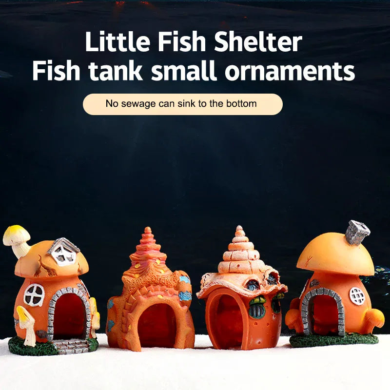 Mushroom Conch House Shelter Aquarium Landscaping Decoration Fish Zpaxo