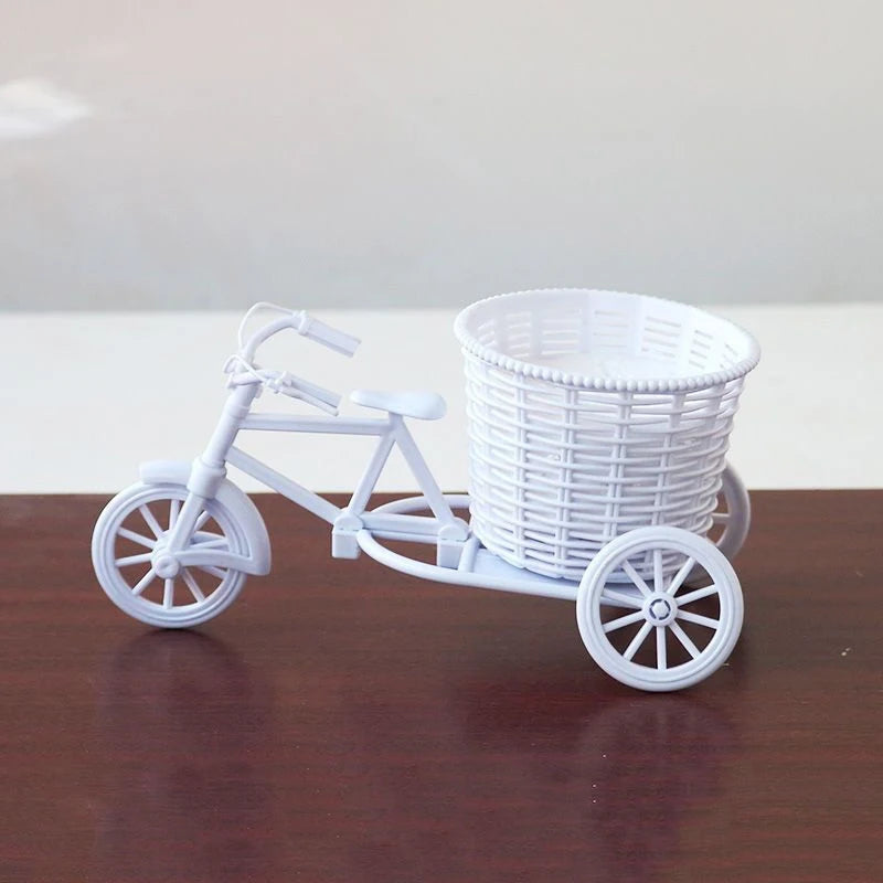 MRattan Flower Basket Vase Tricycle Bicycle Model Home Garden Wedding Zpaxo A23