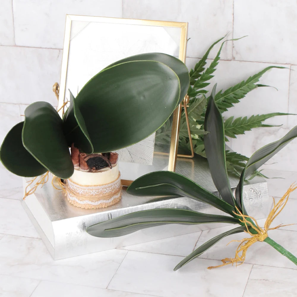 Artificial Phalaenopsis Simulation Moth Orchid Leaf Real-touch Orchid Leaves Flower Plant Home Decoration Landscaping Zpaxo