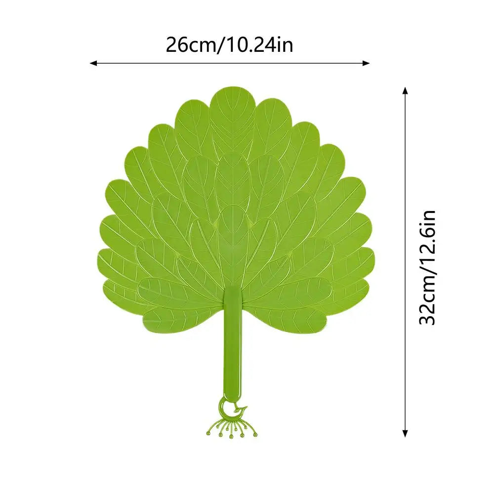 Artificial Palm Leaf Hand Fan – Portable Cooling & Decor Decorative Hand Fan Zpaxo Green