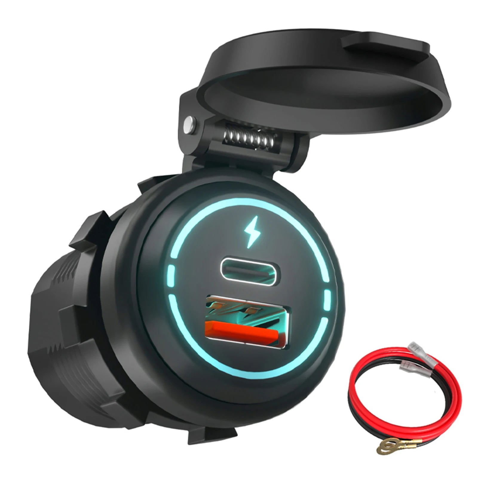 USB C Car Charger Cigarette Lighter Socket 12V-24V Dual Charging