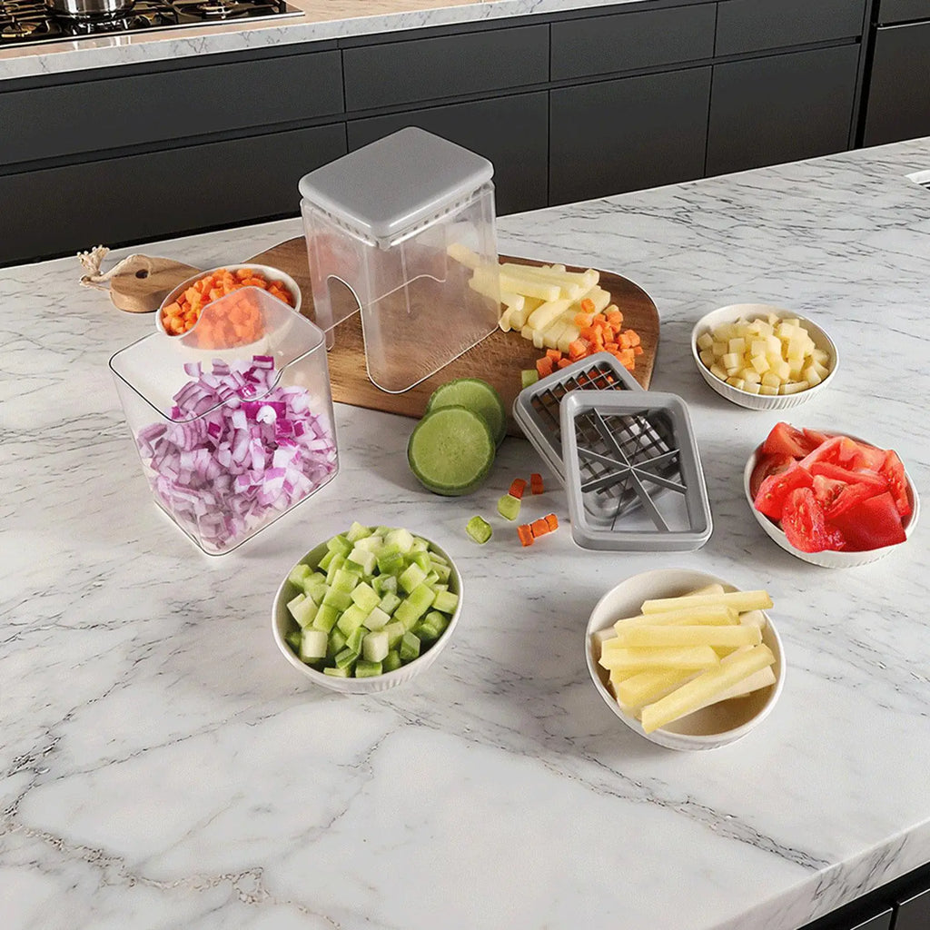 Vegetable Chopper 4-in-1 Manual Multifunctional Cutter with Container Chopper Vegetable Cutter for Ginger Onion Carrot Tomato Zpaxo