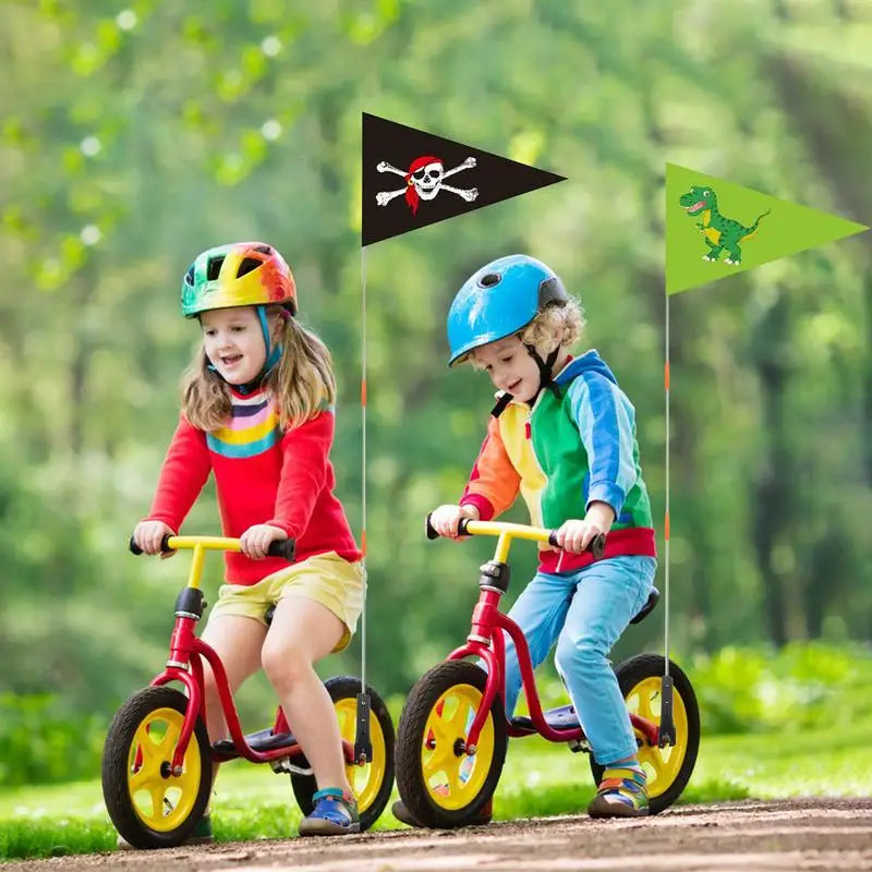 Adjustable Height Bicycle Flag Waterproof Kid Safety Flags Flagpole