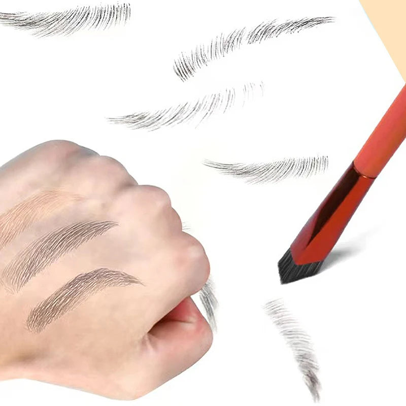 1pc Wild Eyebrow Brush Multifunction Simulated Eyebrow Hair Makeup Brush Square Stereoscopic Painting Hairline Eyebrow Tool Zpaxo