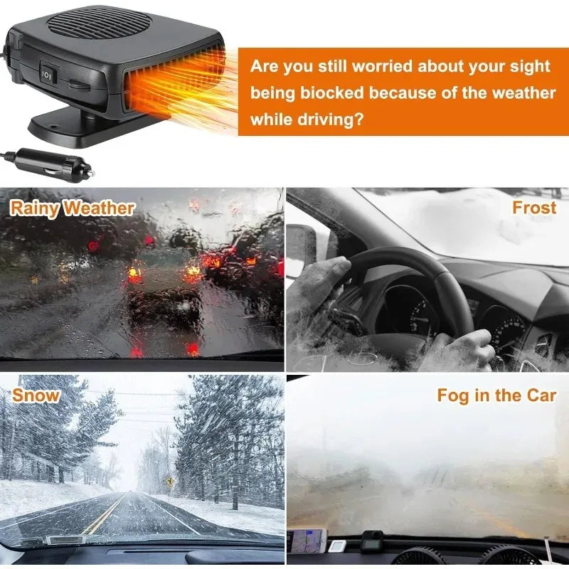 2-in-1 Car Heater Fan 12V 24V – Windshield Defroster & Defogger