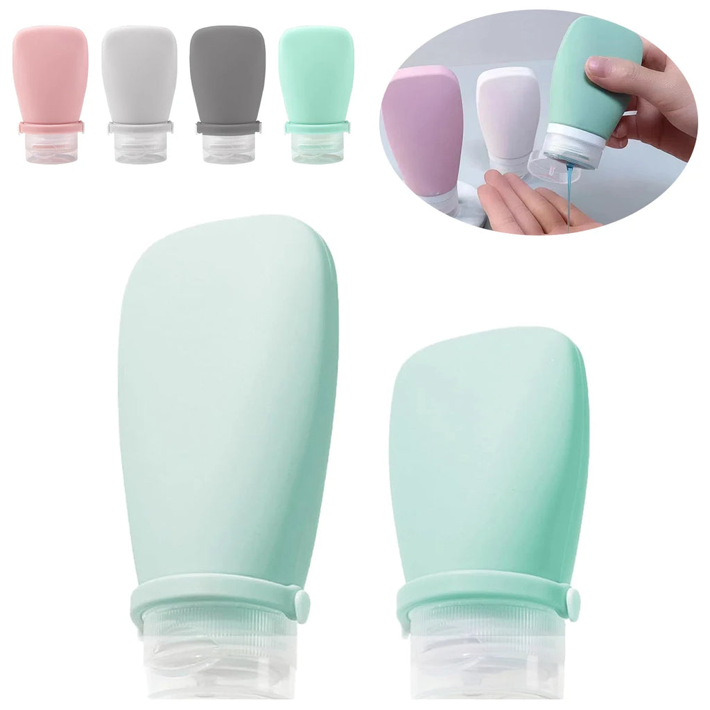 4-Pack Silicone Travel Bottles – Leak-Proof Collapsible Set