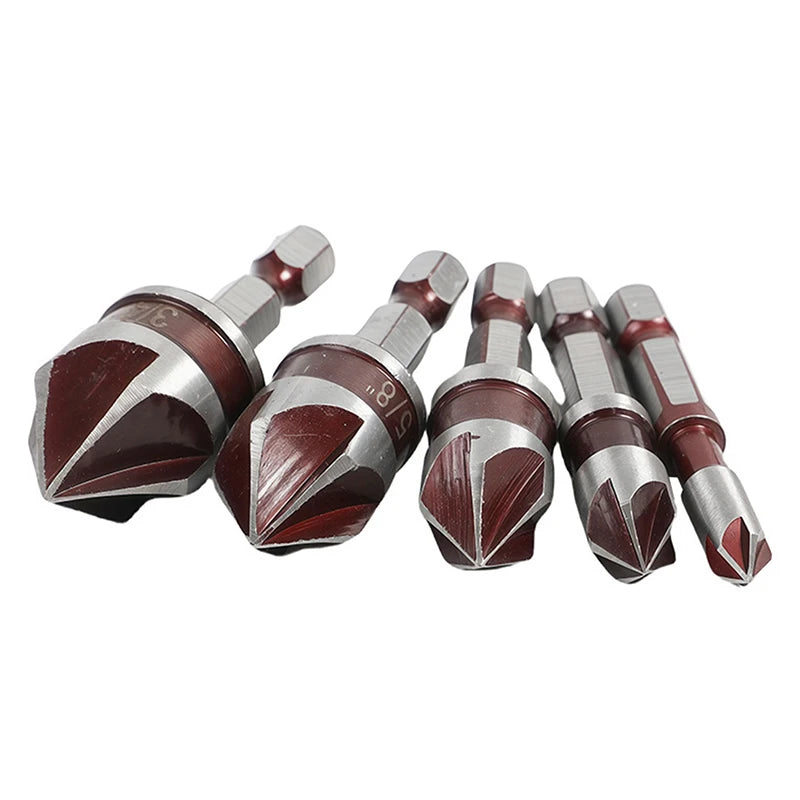 Multi-size Countersink Bits Hole Opener Chamfer Drill Bit Hex Shank Zpaxo
