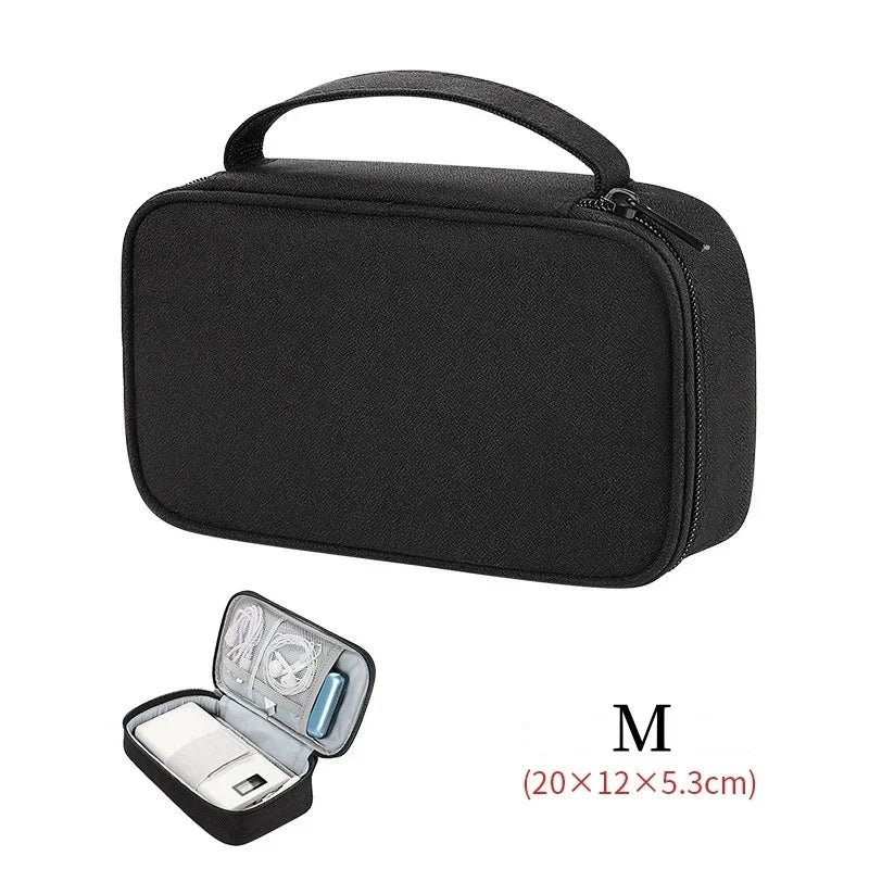 Large Size Travel Organizer Bag Cable Storage Organizers Pouch Carry Case Portable Waterproof Storage Bags for Cable Cord Zpaxo Black M