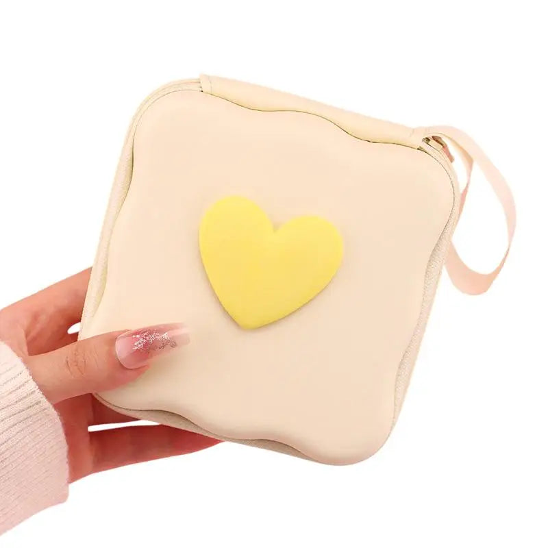 CMPortable Cable Protector Storage Bag Lovely Heart Knot Travel Cute Zpaxo Yellow