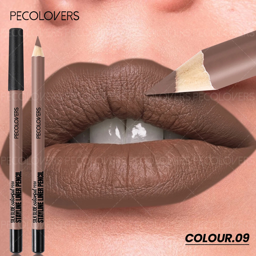 1PC Matte Lip Liner Long-lasting, Brown, Purple, Pink Series, Waterproof Lipstick Lip Liner Women'S Lip Cosmetics Zpaxo 09