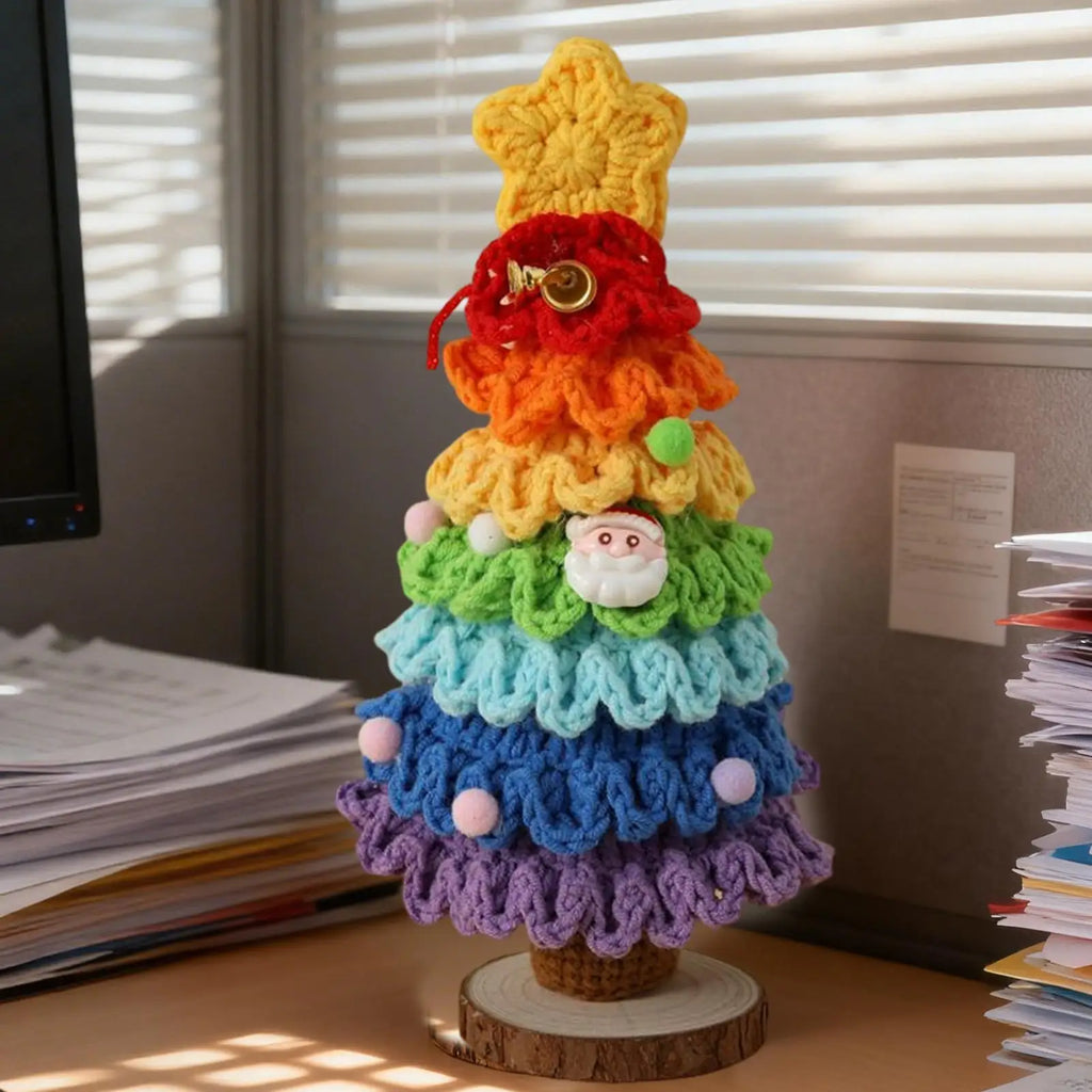 Christmas Tree 7-Layer Gradient Colors Knitting Crochet Holiday