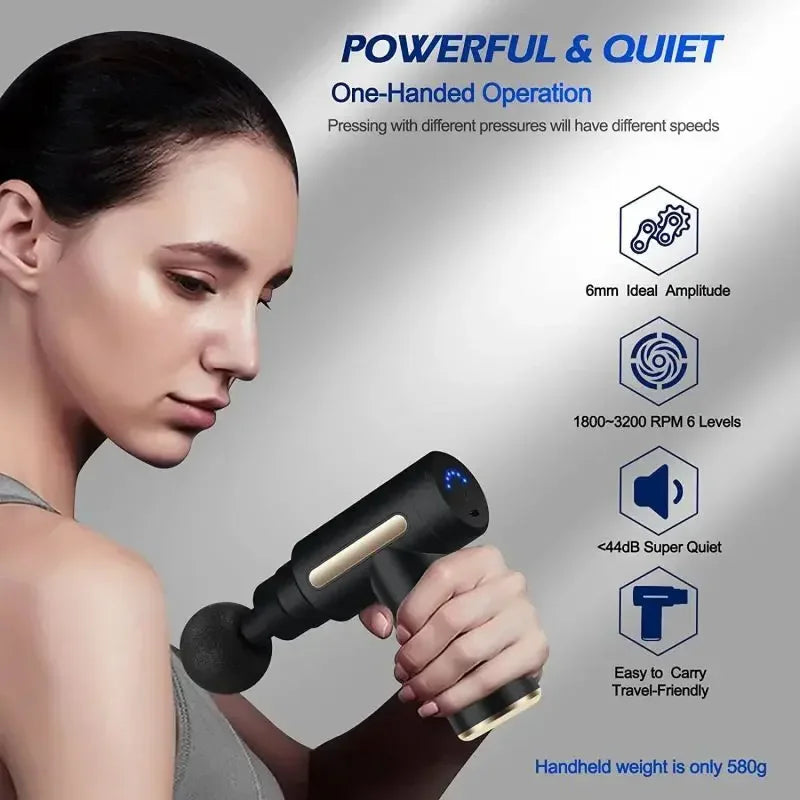 2024 Portable Fascia Gun Body Back Neck Leg Electric Frequency Impact