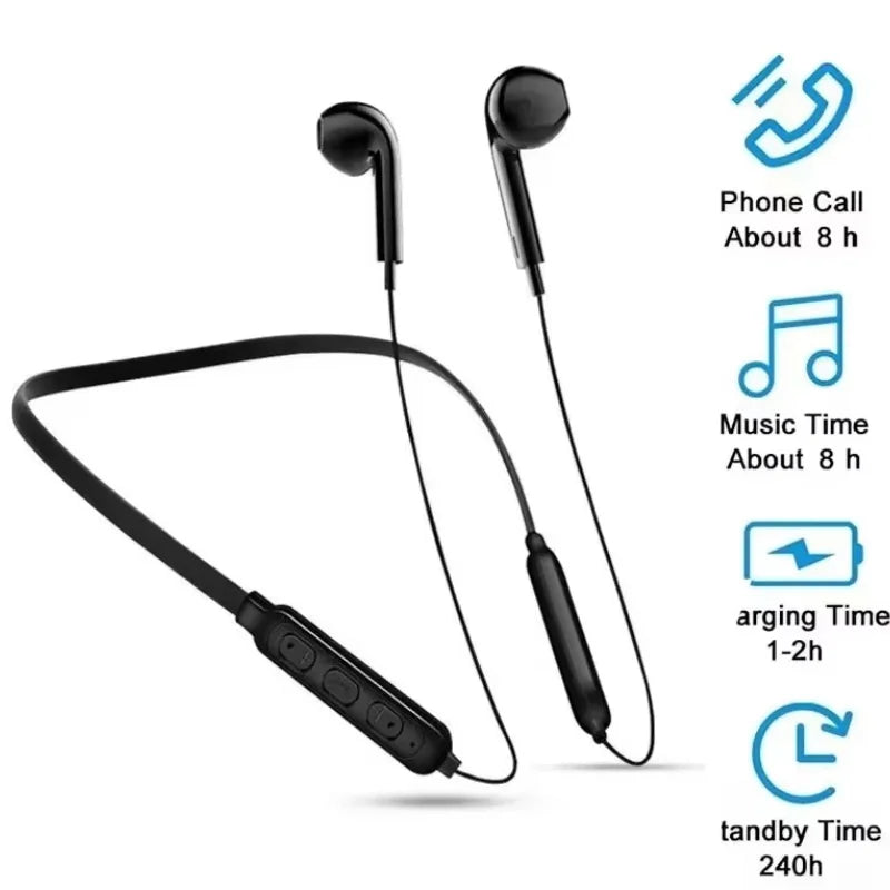 Sports Bluetooth Headphones Comfort Neckband Design Long Battery Playback For iPhone Xiaomi Huawei Phone Sports Fitness Audio Zpaxo