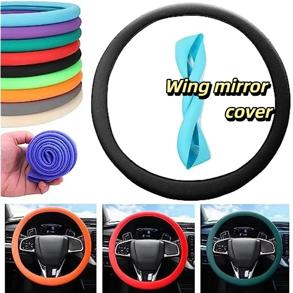 Ultra-thin Silicone Car Steering Wheel Cover Anti-slip Texture Soft Zpaxo