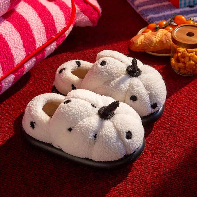 Winter Fashion Cute Fun Creative Pumpkin-shaped Plush Slippers Home