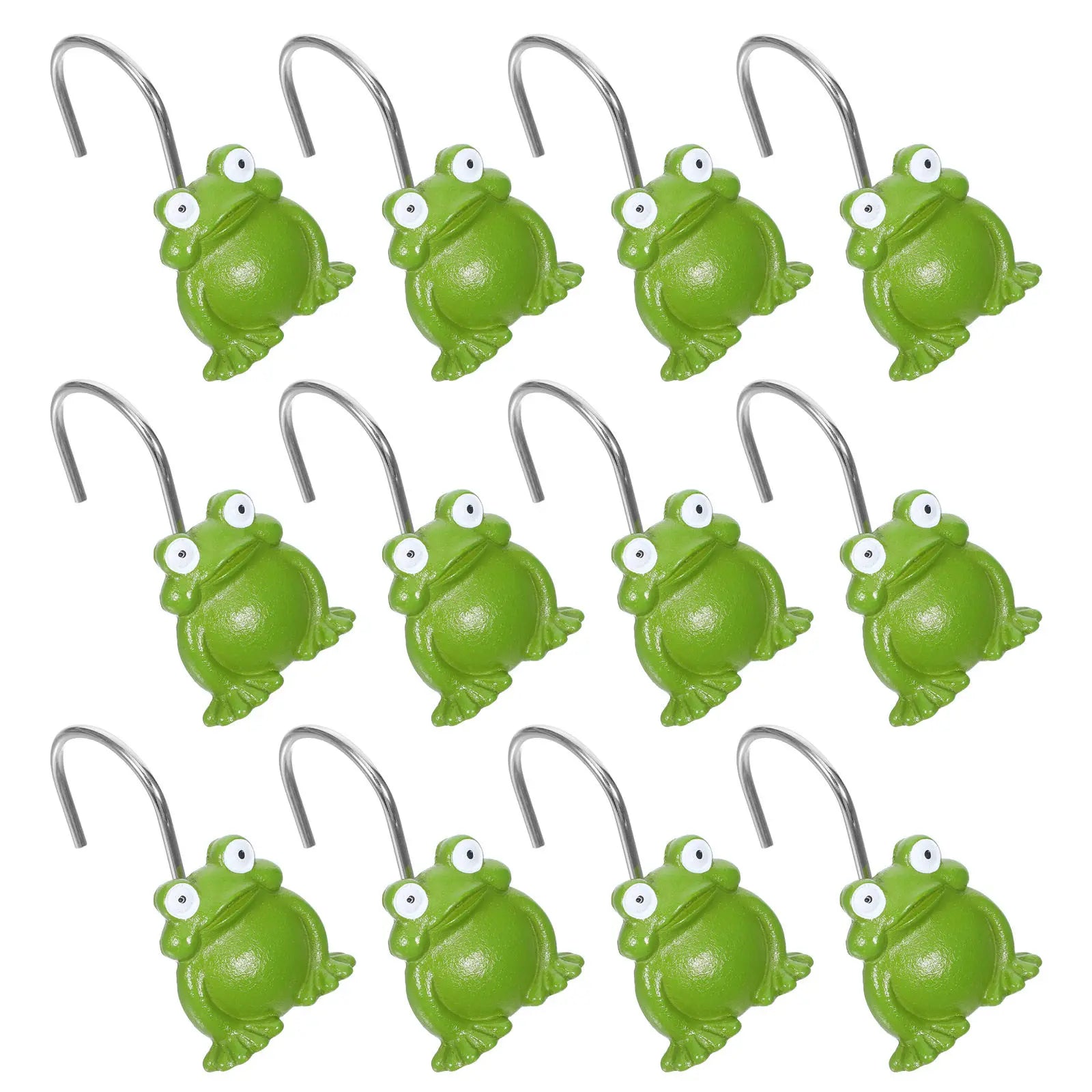 Frog Shower Curtain Hooks Resin Decorative Bathroom Drapery Rings
