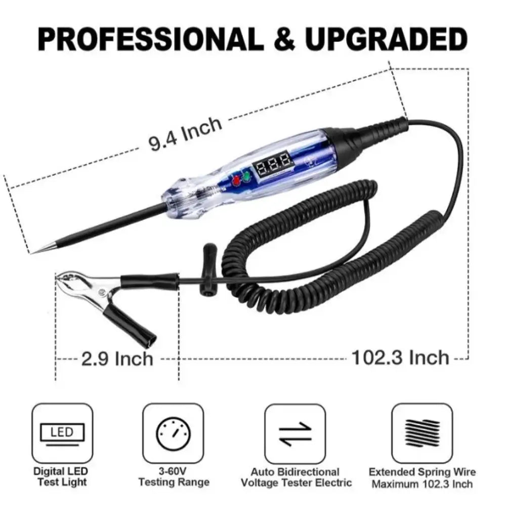Heavy Duty Automotive Test Light Digital LED 3-60V DC Circuit Tester Zpaxo