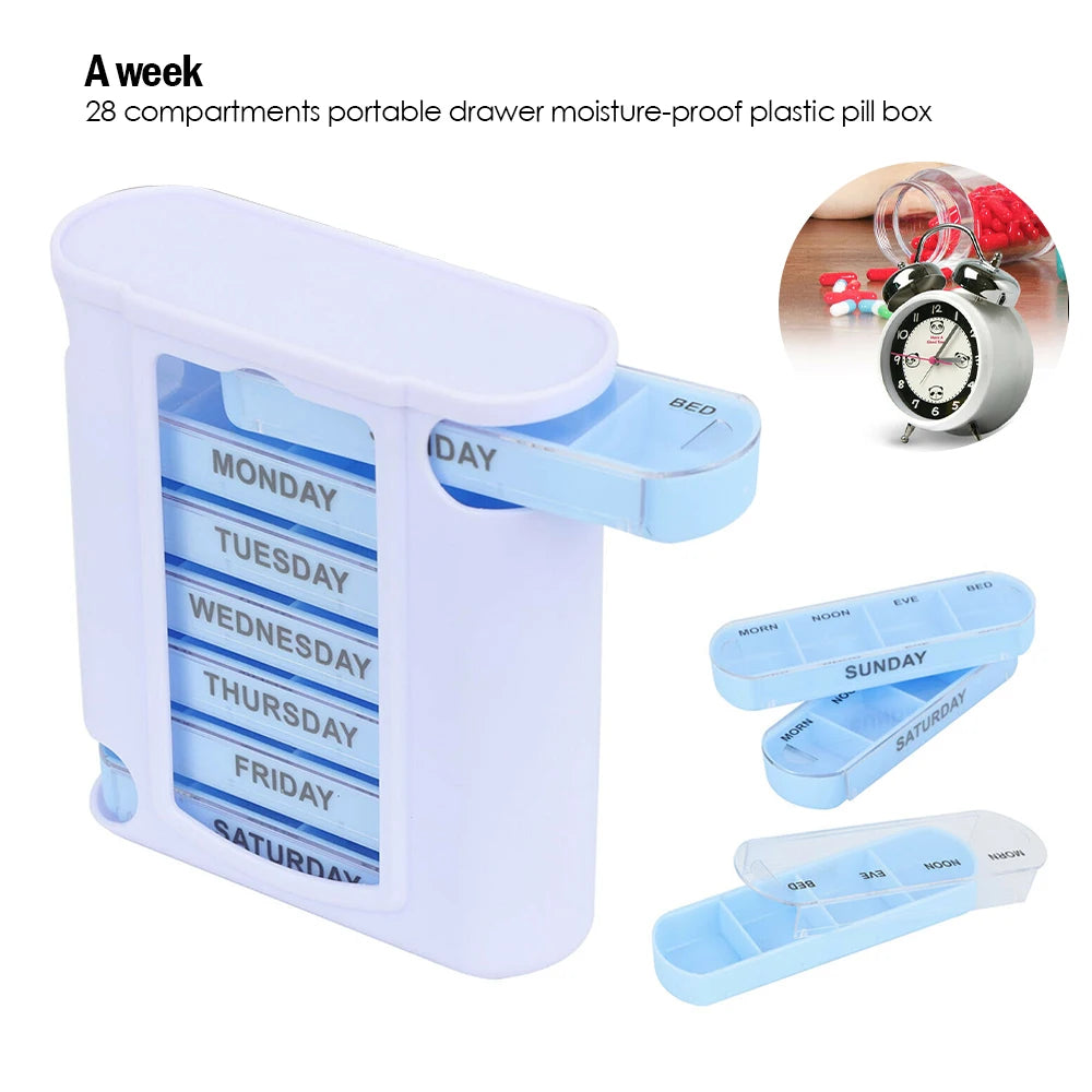 7 Day Week Pill Box Organizer Tablet Holder Medicine Drug Storage