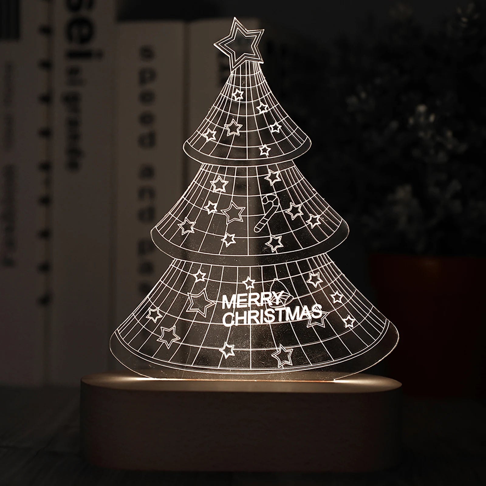 1- Oval Wooden LED Light Display Luminous Base Resin Letter Lamp