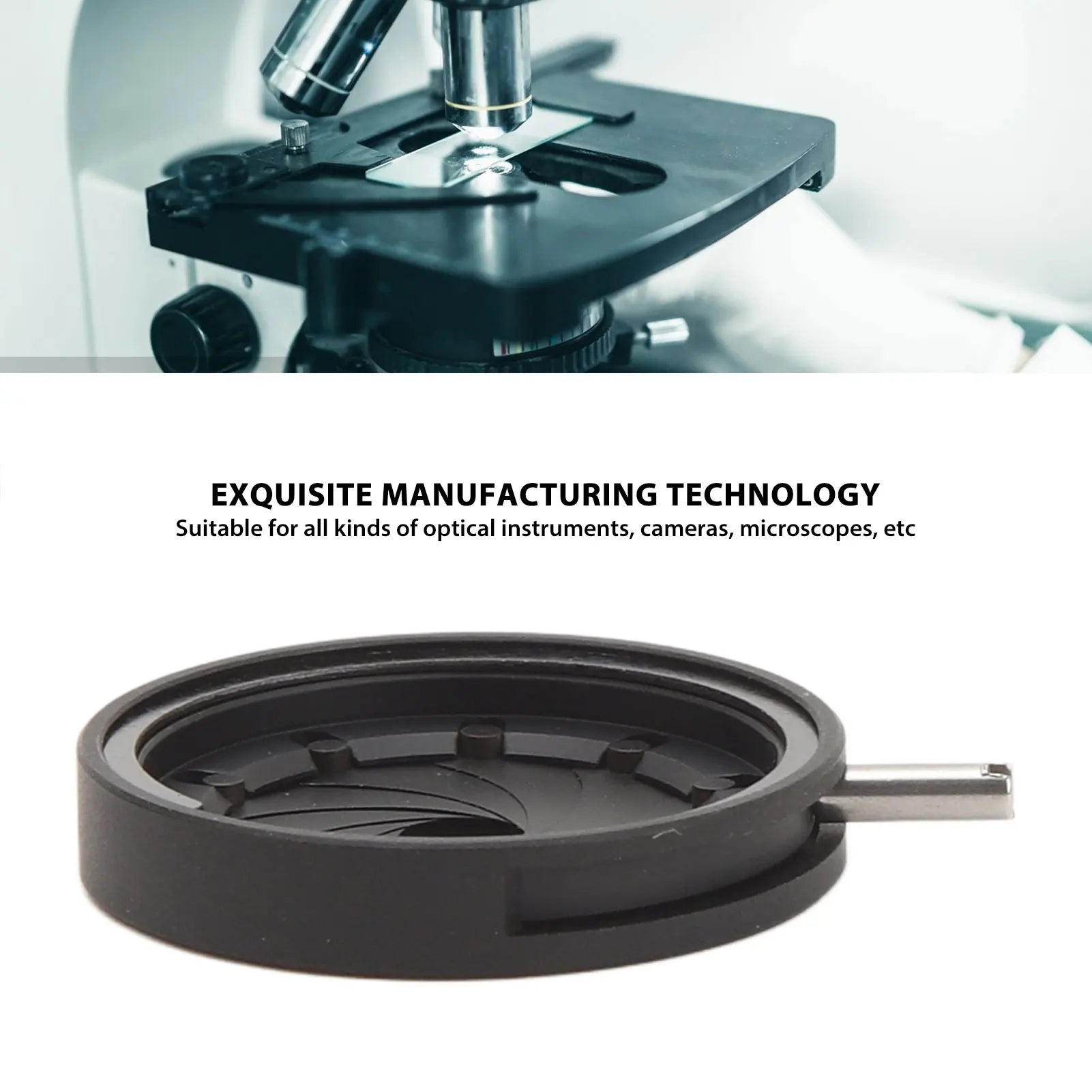 Aperture Diaphragm Adapter 10 Blade Aluminum Alloy Optical Diaphragm Manual Adjustable Easy Installation for Microscope