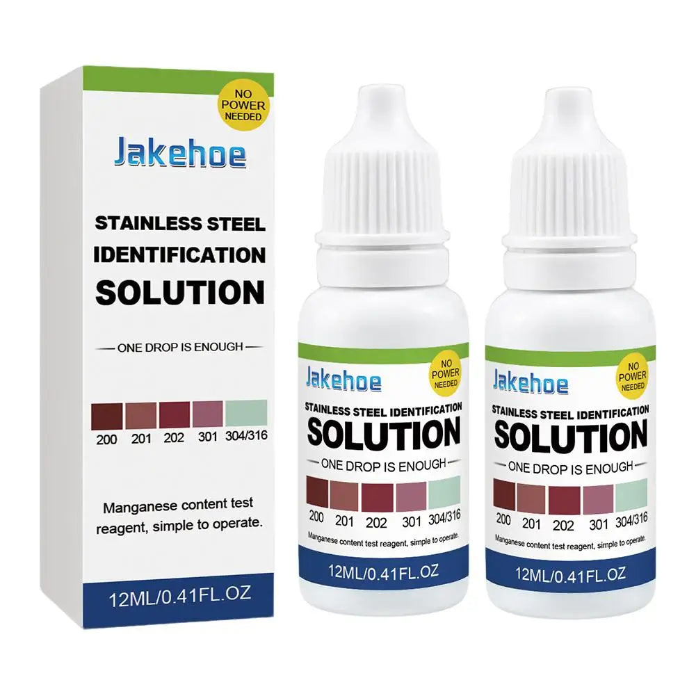 1/2pcs 12ML Stainless Steel Testing Liquid 304/201/202/301 Stainless Steel Testing Liquid Tableware Detection Agent Building Mat Zpaxo 2pcs