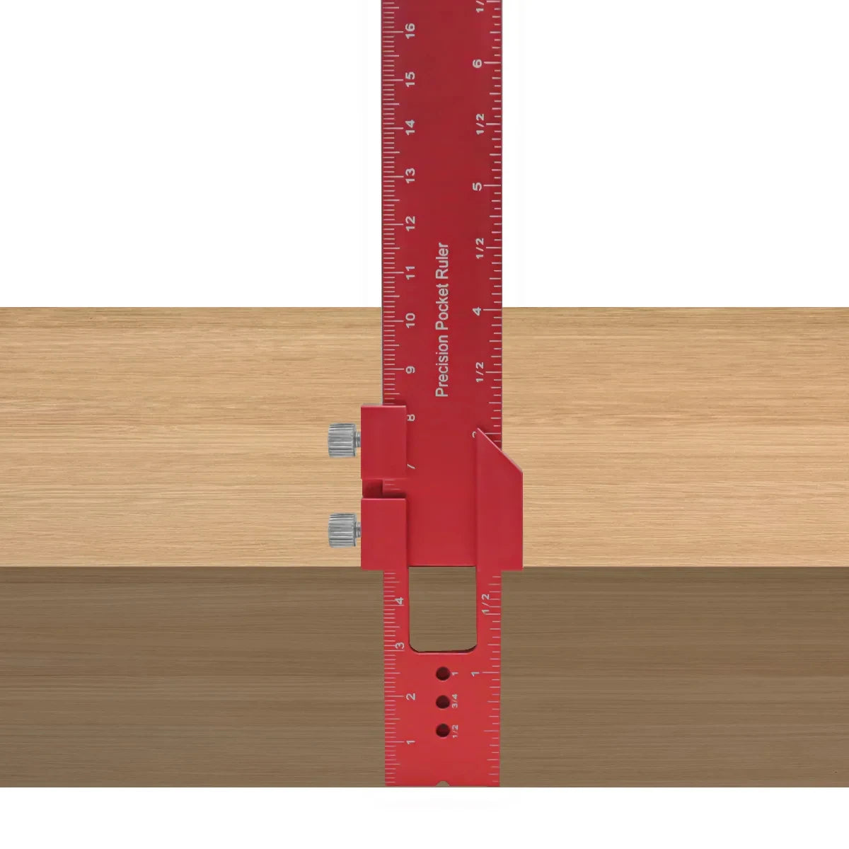Precision T Type Pocket Ruler Inch Metric Measuring Tool with Slide Stop for Carpentry Marking Zpaxo