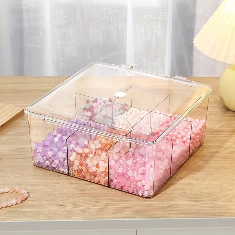 Acrylic Bead Organizer Lid Transparent Storage Box Jewelry DIY Crafts