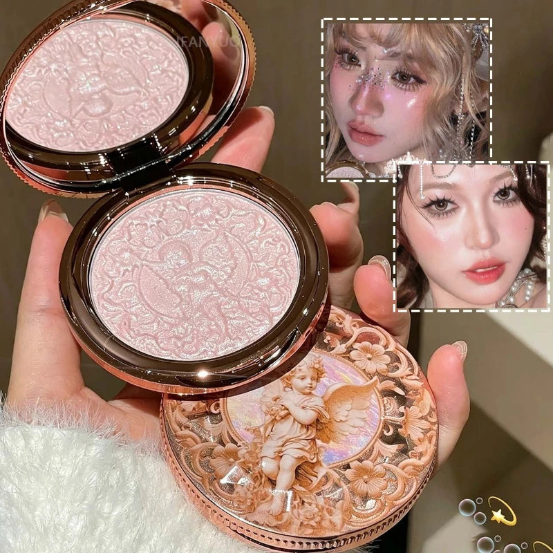 Diamond High gloss Highlighter Palette powder Natural Long-lasting Brighten Contour Radiant Skin Multi-Use Face Eye Cheek Makeup Zpaxo