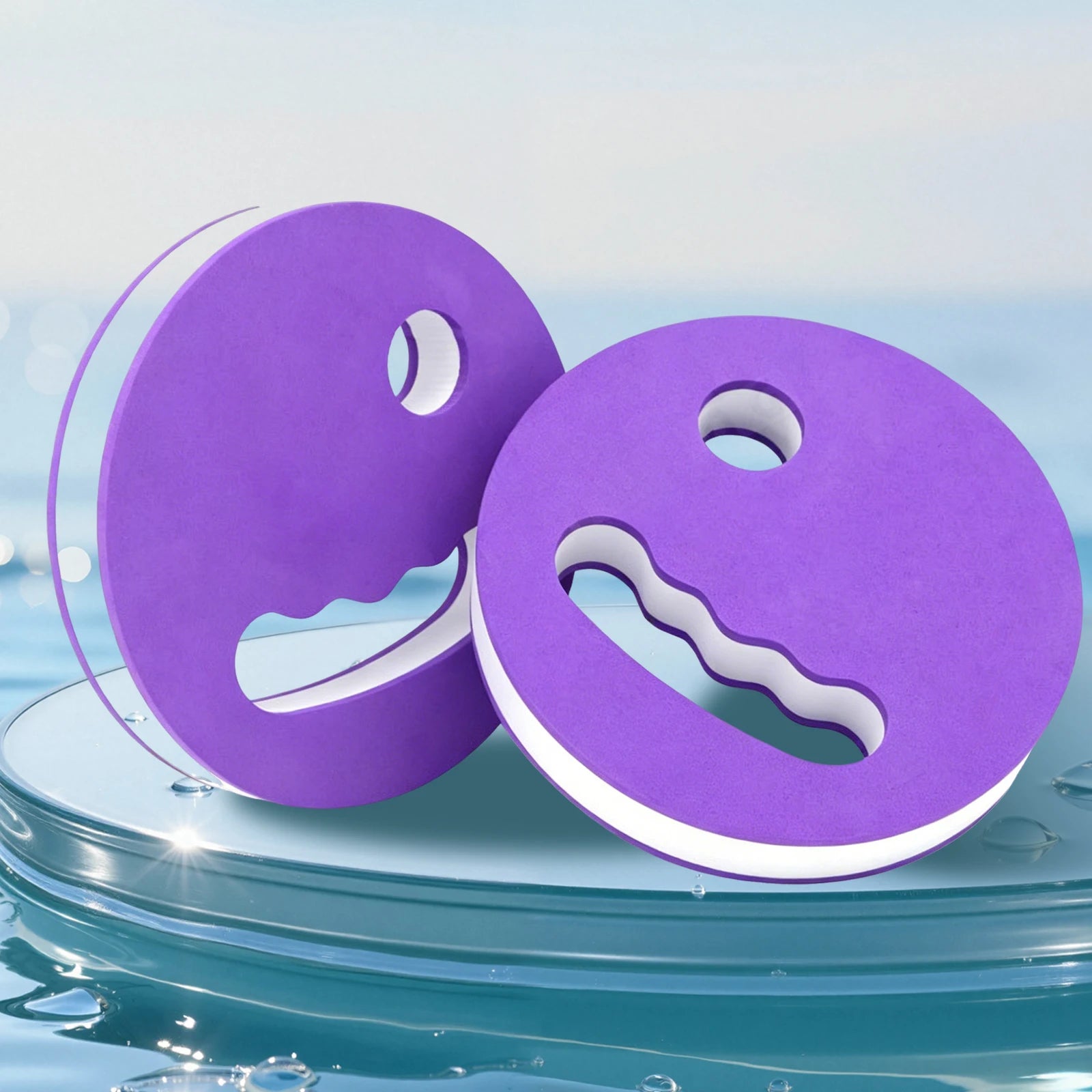 1Pair Water Paddle Board with Manual Handle Floating Swimming Wristband Non-Slip Swim Hand Disc Buoyancy For Men And Women Zpaxo