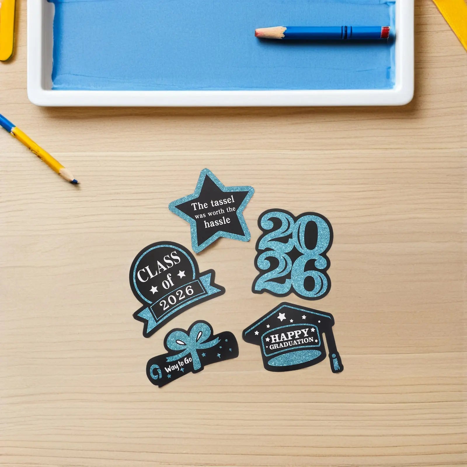 Graduation Decoration Class 2026 Grad Cap Table Centerpiece Sticks