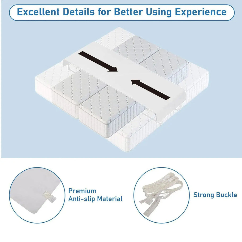 Bed Bridge Split Filler with Sheet Straps Large Double Mattress Bridge Converter for Families Couples Guest Bedroom Sleeping Zpaxo
