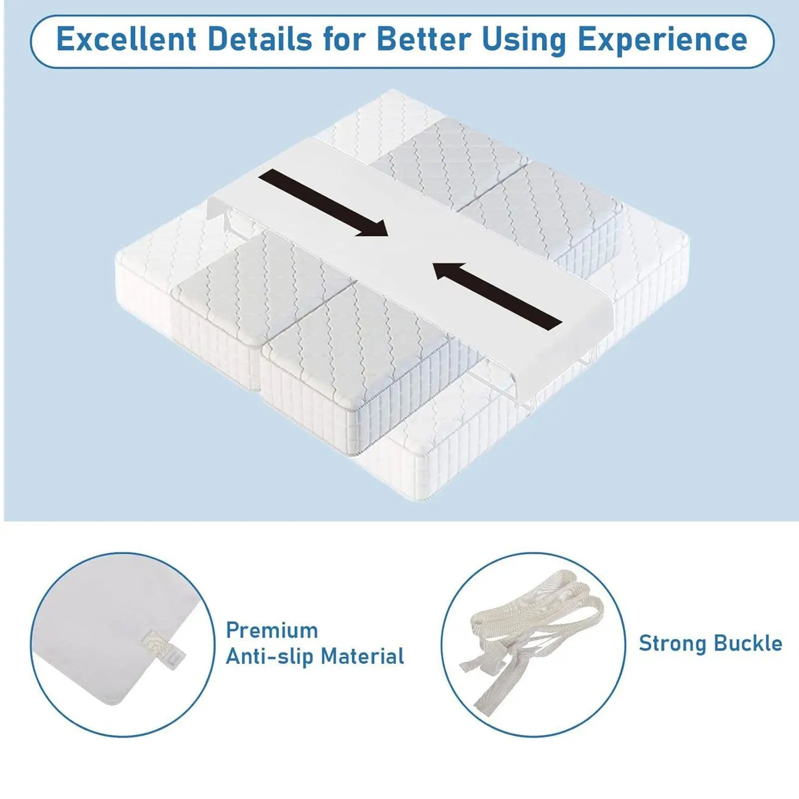Bed Bridge Split Filler with Sheet Straps Large Double Mattress Bridge Converter for Families Couples Guest Bedroom Sleeping Zpaxo