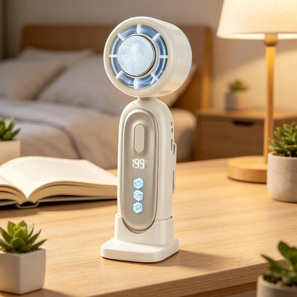 Handheld Fan LED Display Rechargeable Foldable Mini Battery Operated