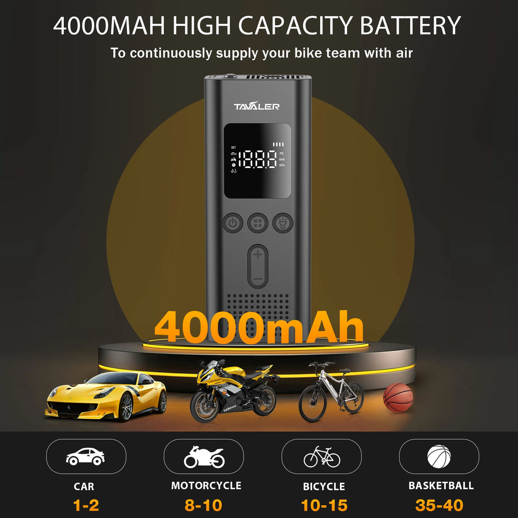 150psi Air Pump Portable Wireless Electric Tire Inflator For Car Bicycle Motorcycle Air Compressor Injector Bike MTB Accessories Zpaxo