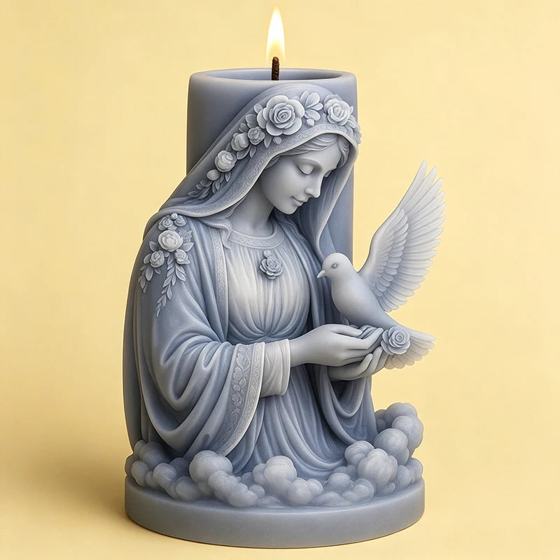 3D Human Sculpture Candle Silicone Mold Religious Virgin Angel Fairy Goddess Warrior Figure Aroma Soap Wax Craft Mold Home Decor Zpaxo