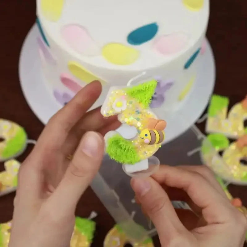 Bee Digital Birthday Cake Candles 0-9 Festive Children's Decorations