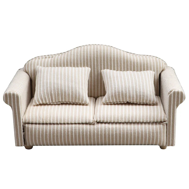 1 12 Mini Furniture Sofa DIY Decoration Doll House Living Room White Zpaxo Double