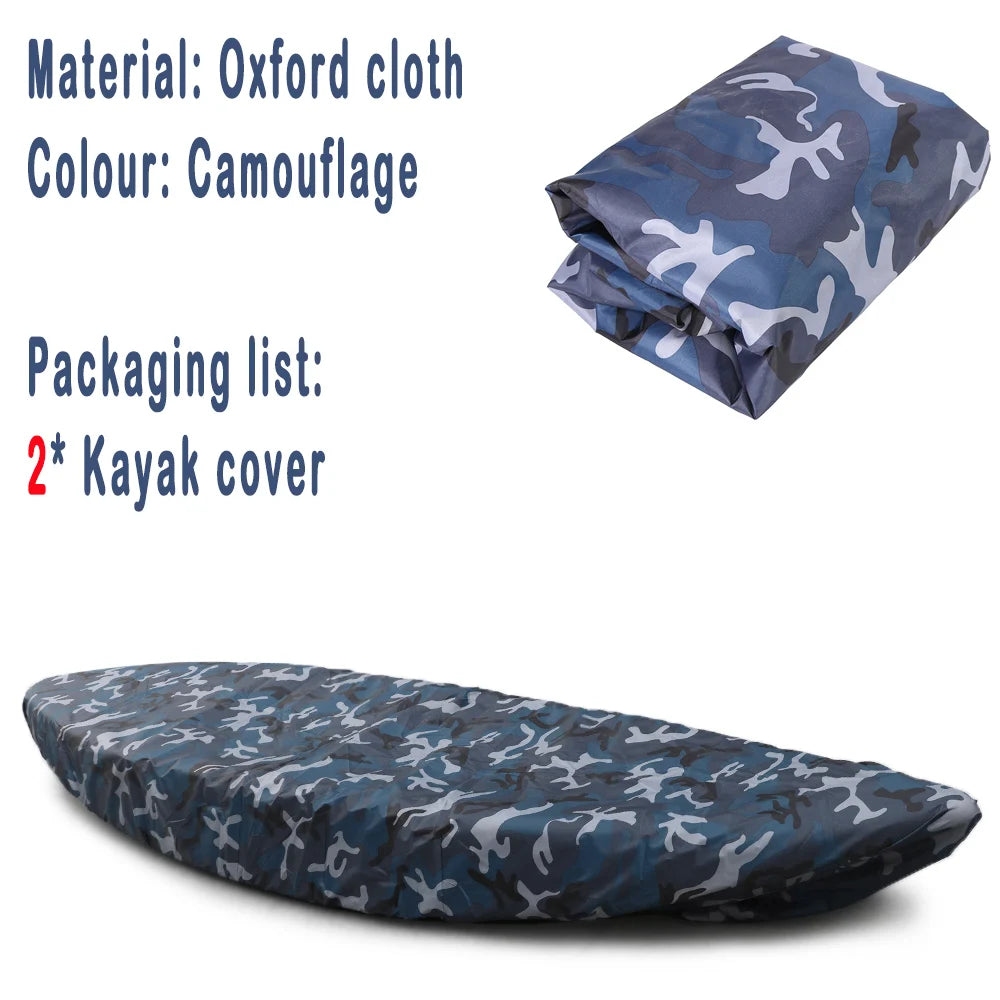 1/2PCS Professional Kayak Cover FOR 3.1-6 m Canoe Boat Durable Waterproof UV Resistant Dust Storage Cover Shield Kayak Accessori Zpaxo for 3.6 - 4M -2pcs