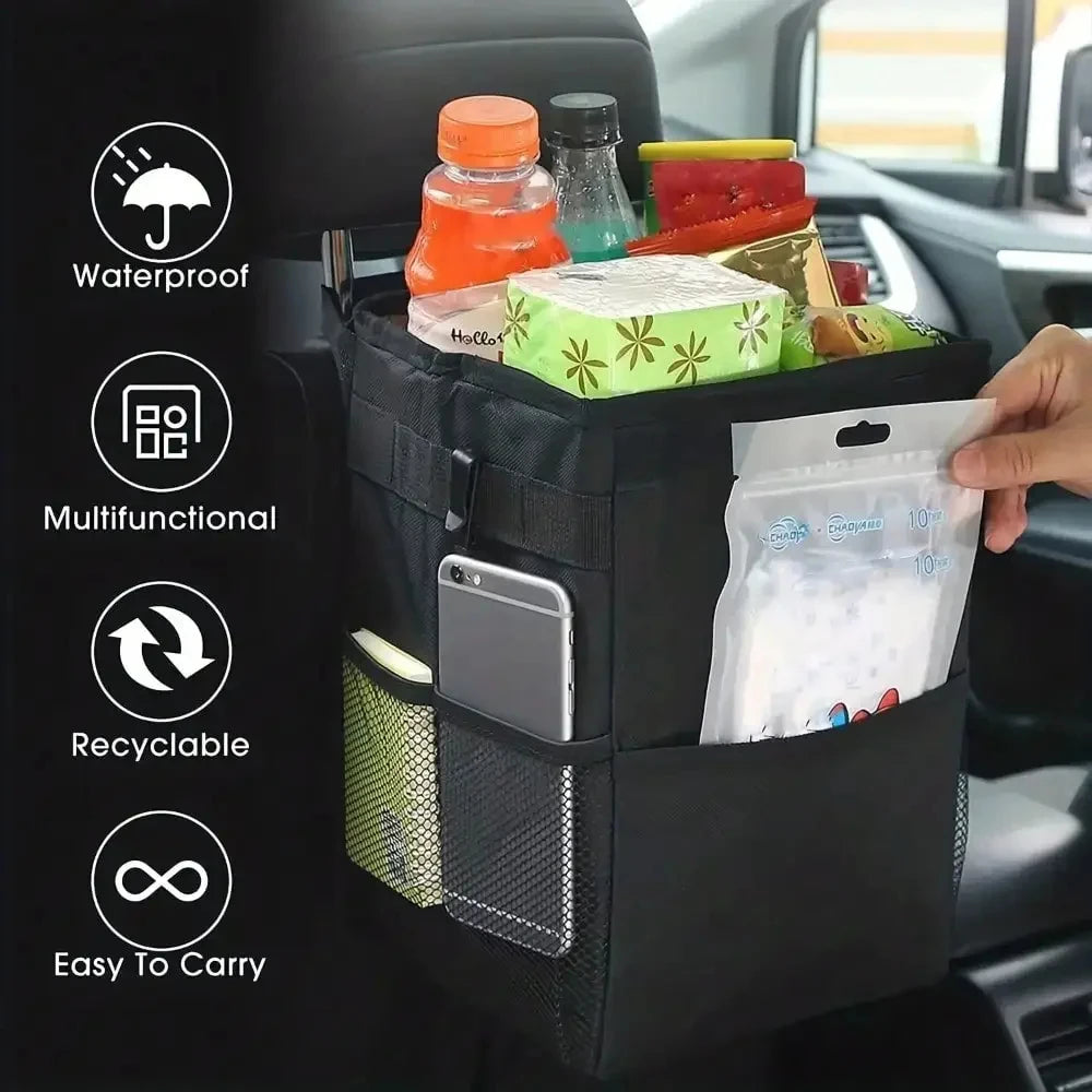 Car Trash Can Lid Leakproof Bin Garbage Collapsible Automotive Truck
