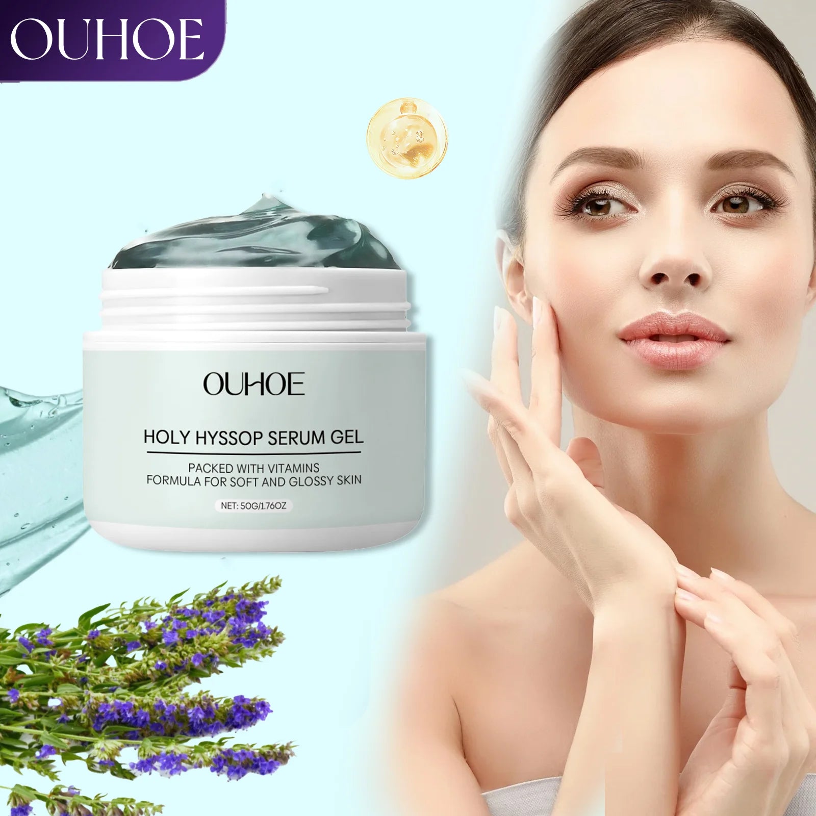 Hydrating Night Serum for Face Winter Skincare Moisturizer Vitamin C & E Anti-Dryness Repair Gel Festive Holiday Beauty Present Zpaxo