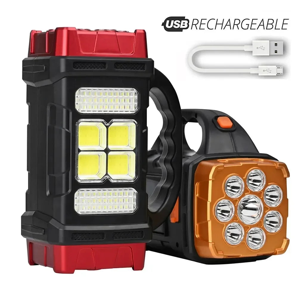 ESMARTER Solar USB LED Flashlight – 4 Modes, Waterproof, 1600 Lm