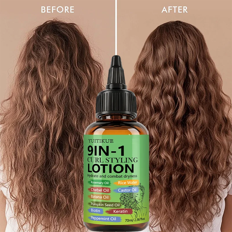 YUITIKUE 9-in-1 Curl Styling Lotion – Anti-Frizz & Curl Defining Curl Styling Lotion Zpaxo