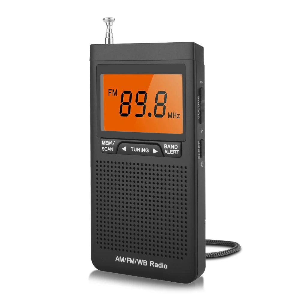 Portable Weather Radio FM AM NOAA Emergency Pocket Warning Alarm
