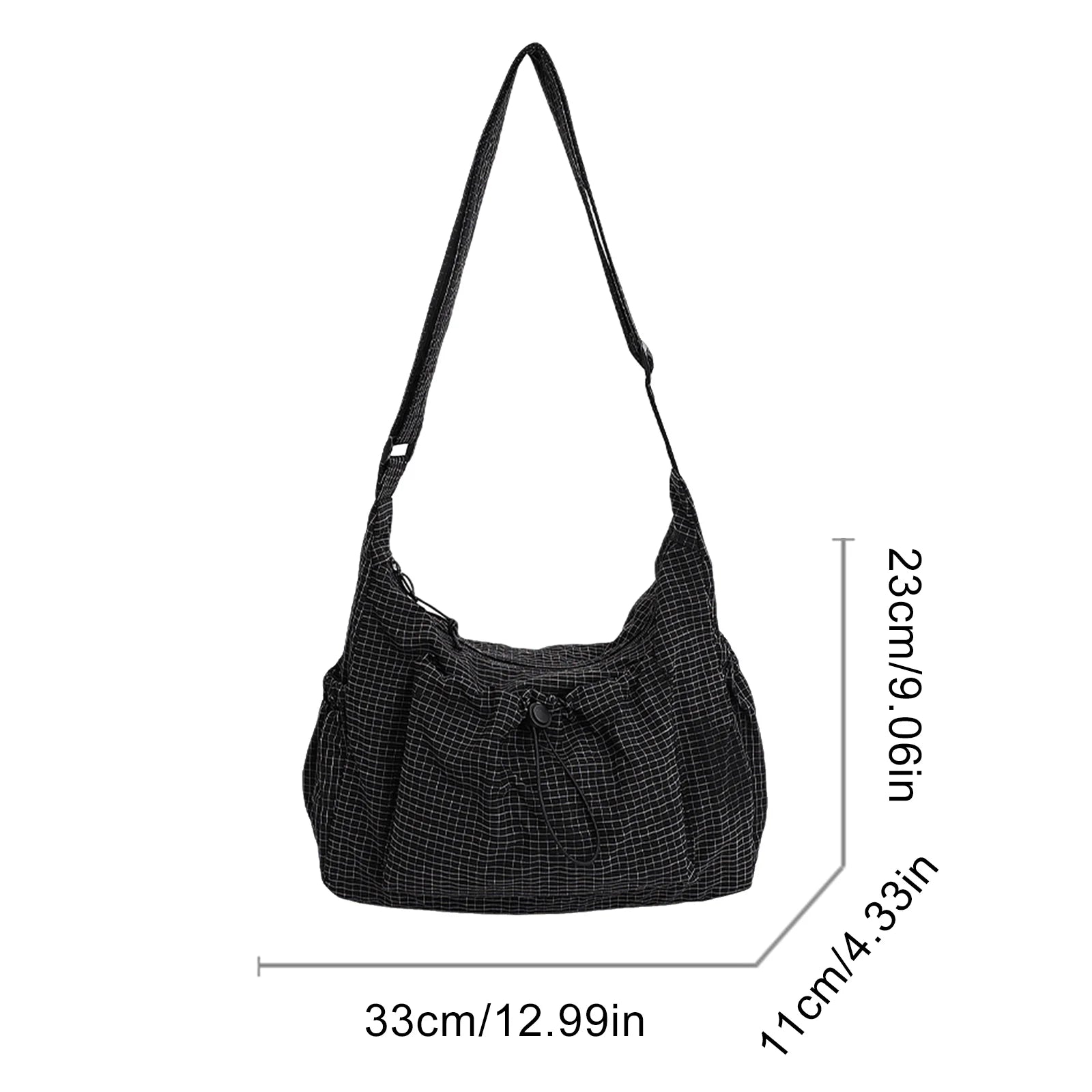 Women Pleated Cloud Shoulder Bag Nylon Stylish Plaid Tote Bag Large Capacity Trendy Satchel Bag Commute Handbag Zpaxo