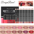 12-Piece Lip Liner Set Velvet Matte Non-Stick Cup Lipstick Waterproof and Sweat-Proof Whitening Autumn and Winter Lip Liner Set Zpaxo D9001